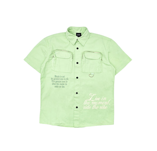 SWITCH MENS WOVEN LIVE IN THE MOMENT SHORT SLEEVE SHIRT/SHORTS SET (MINT GREEN)