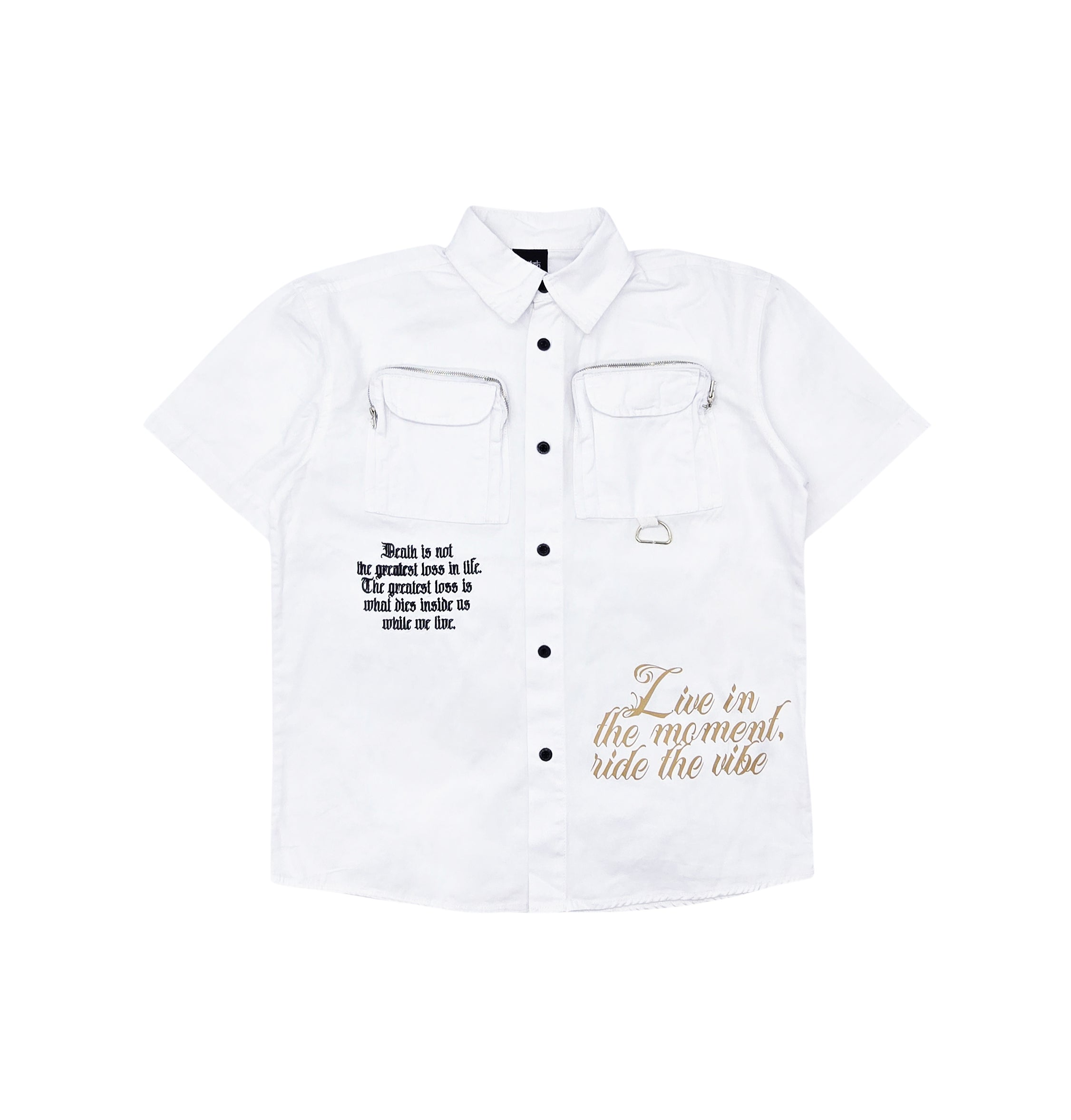 SWITCH MENS WOVEN LIVE IN THE MOMENT SHORT SLEEVE SHIRT/SHORTS SET (WHITE)