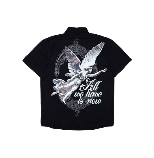 SWITCH MENS WOVEN LIVE IN THE MOMENT SHORT SLEEVE SHIRT/SHORTS SET (BLACK)