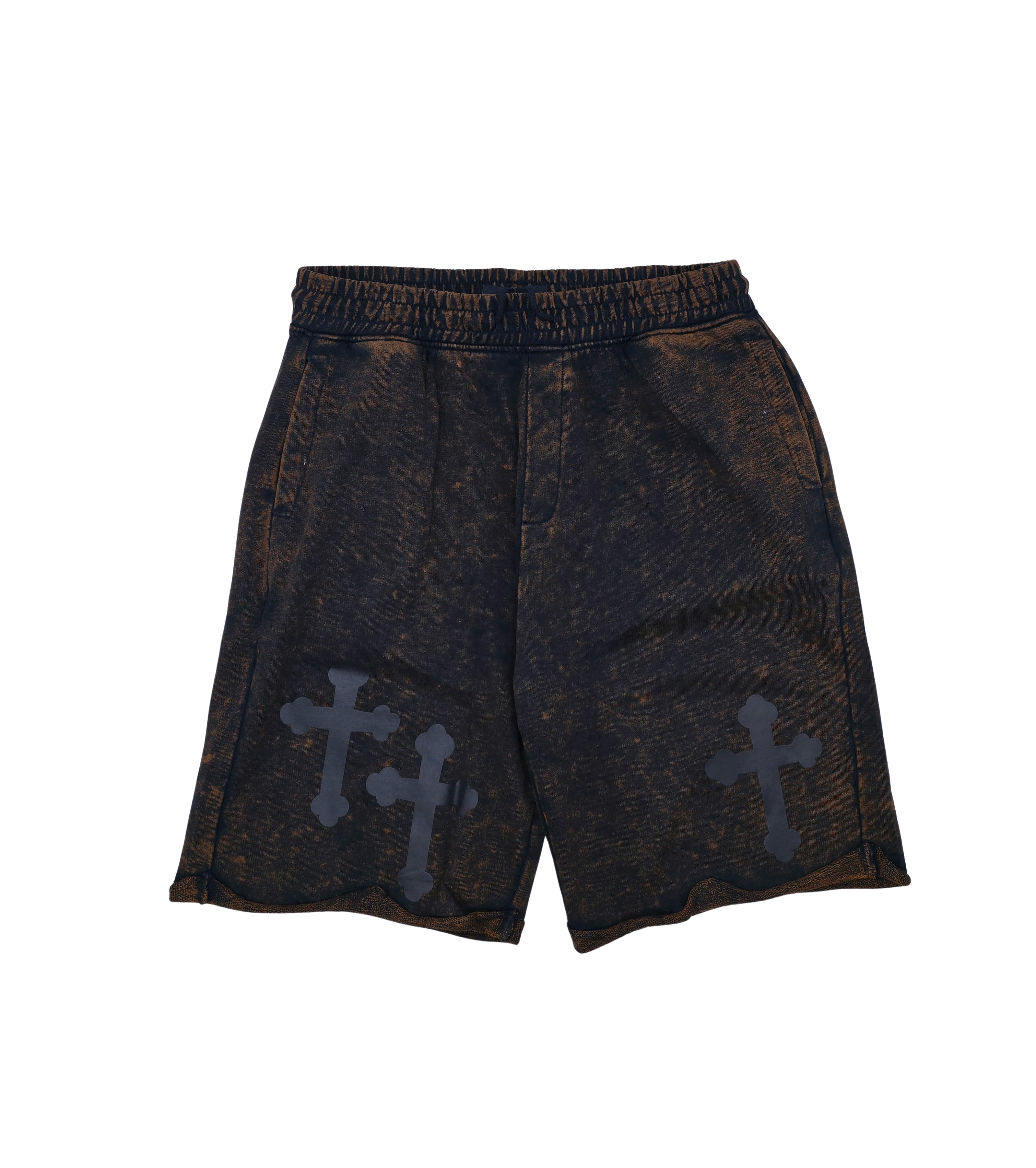 SWITCH MEN'S FAITH OVER FEAR GRAPHIC SHORTS (BLACK/BROWN)