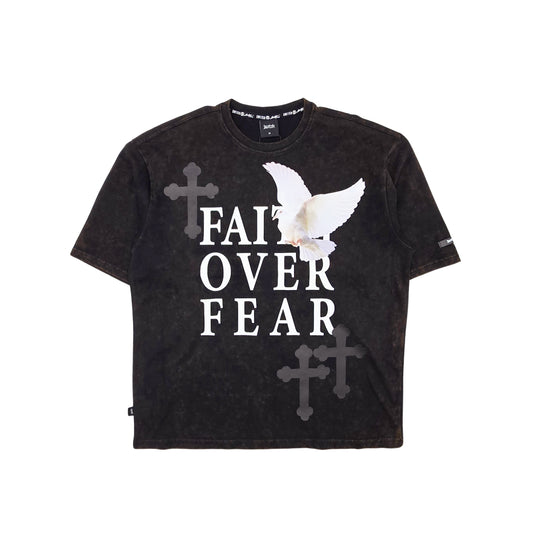 SWITCH MEN'S FAITH OVER FEAR GRAPHIC T-SHIRT/SHORTS SET (BLACK/BROWN)
