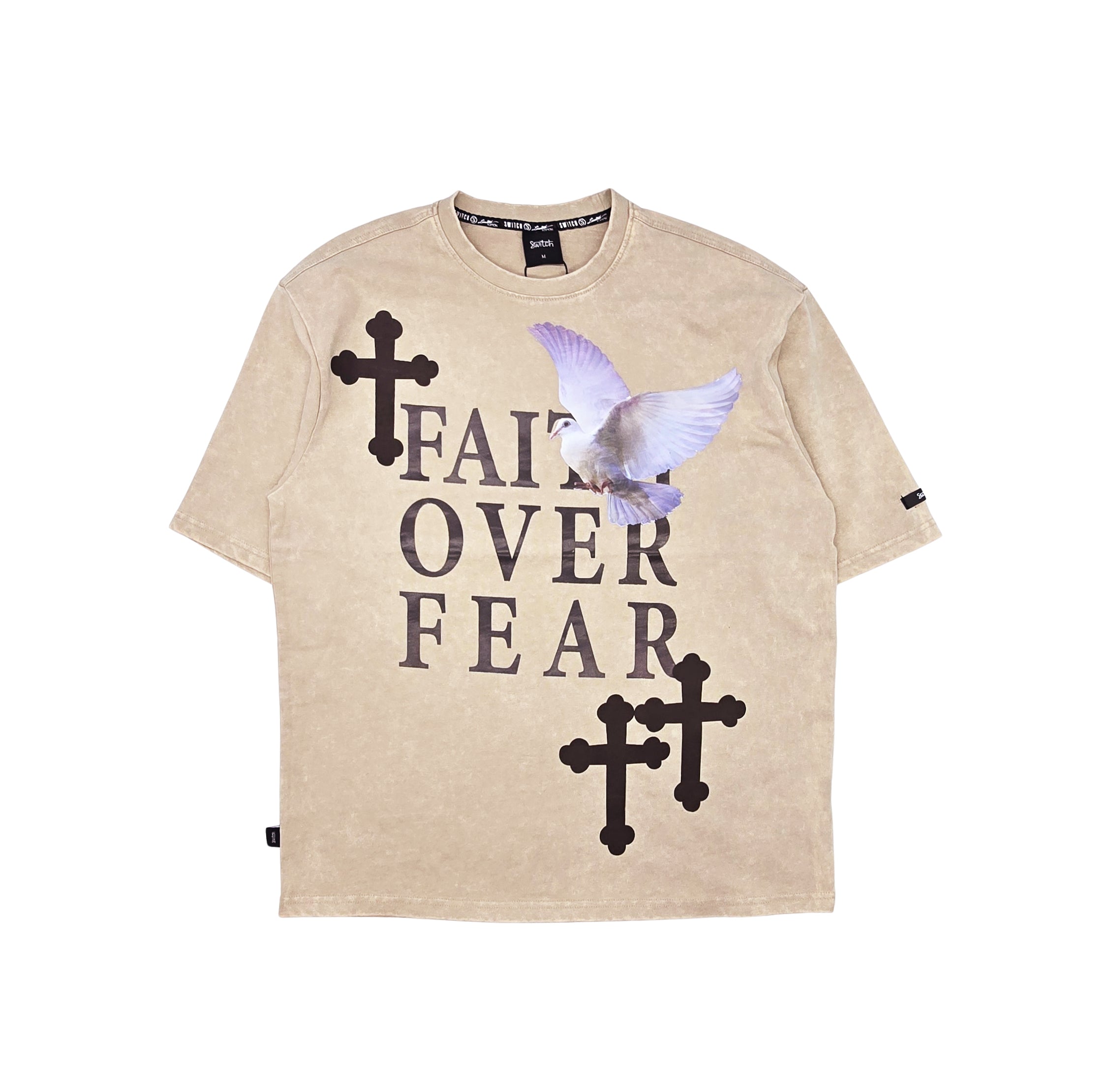 SWITCH MEN'S FAITH OVER FEAR GRAPHIC T-SHIRT/SHORTS SET (SAND)