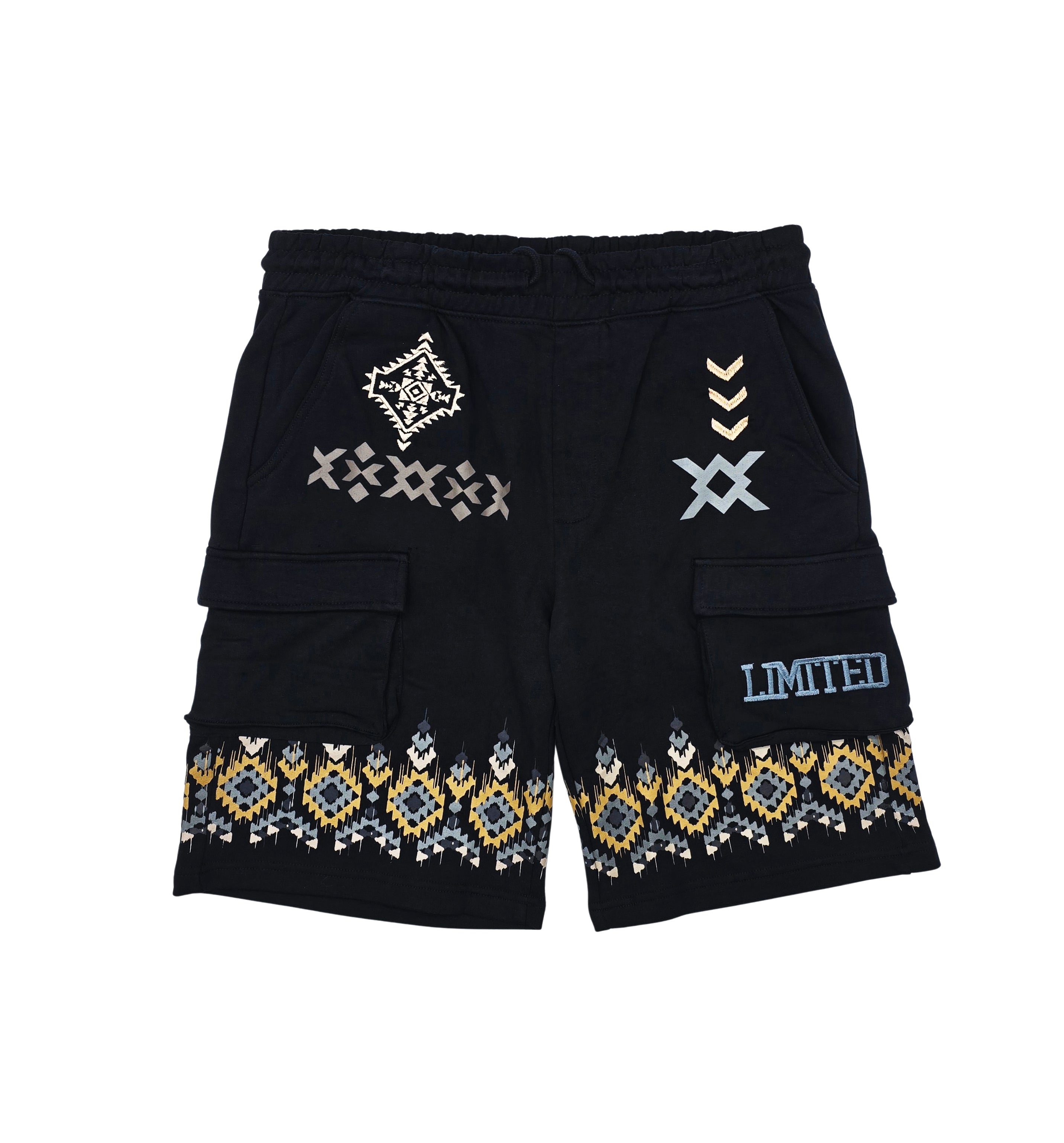 SWITCH MEN'S LIMITED GRAPHIC T-SHIRT & CARGO SHORTS SET (BLACK)