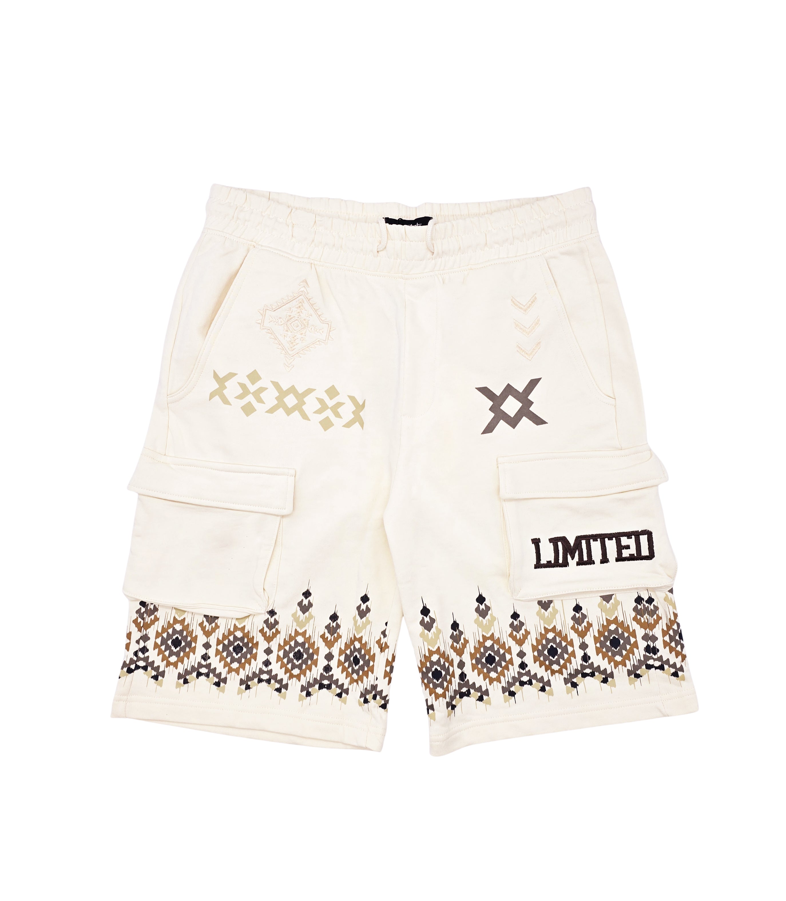 SWITCH MEN'S LIMITED GRAPHIC T-SHIRT & CARGO SHORTS SET (CREAM)