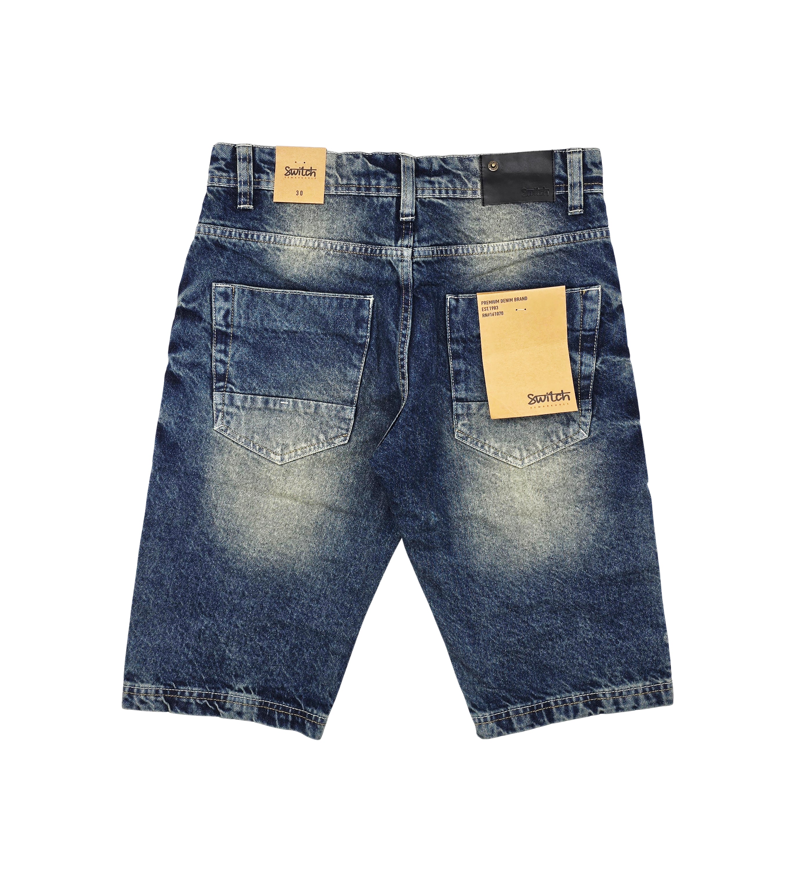 SWITCH MEN'S RIPPED DENIM SHORTS (VINTAGE BLUE)