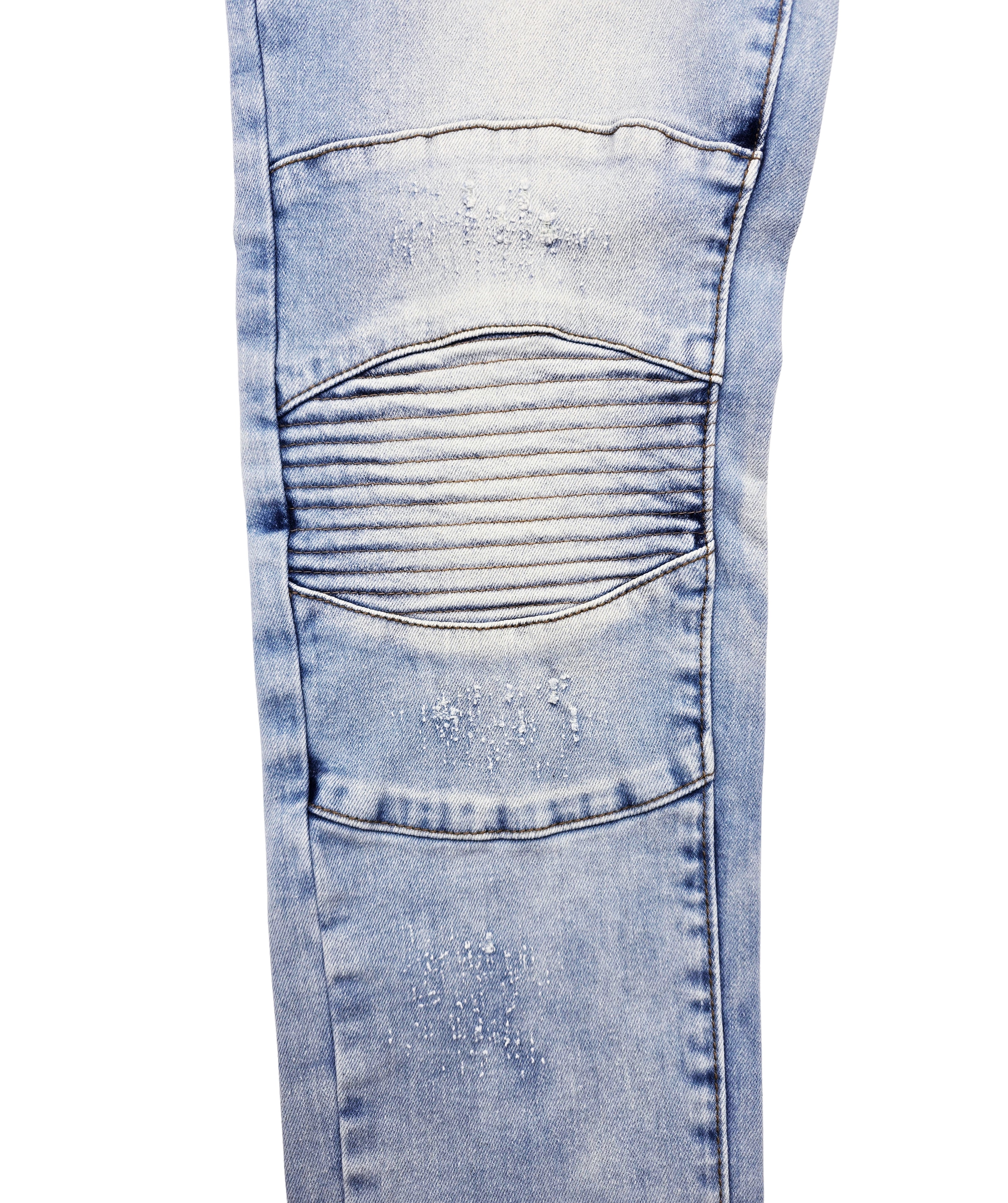 SWITCH REMARKABLE MEN'S SLIM FIT DISTRESSED BIKER JEANS (LIGHT BLUE)