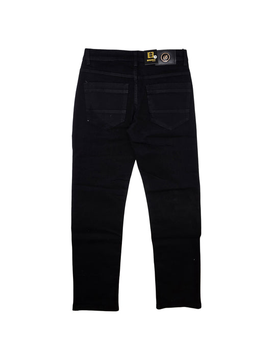 BRONCO MEN'S PLAIN SLIM STRETCH JEANS (BLACK)