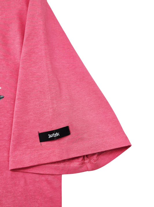 SWITCH MEN'S SAINT 777 DROP SHOULDER TWIN ANGELS GRAPHIC T-SHIRT (PINK)