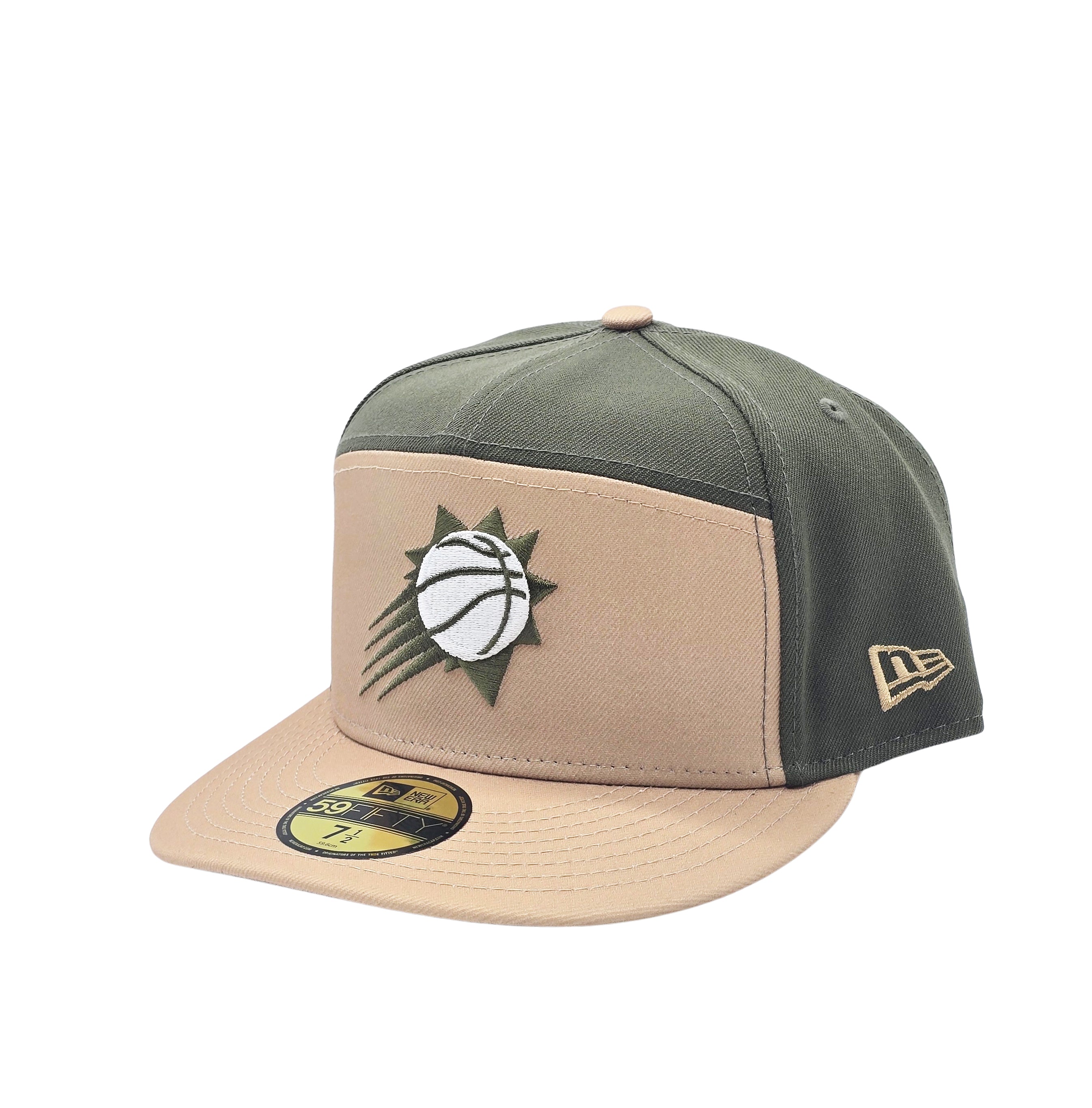 NEW ERA 59FIFTY NBA PHOENIX SUNS KHAKI/OLIVE GREEN FITTED HAT
