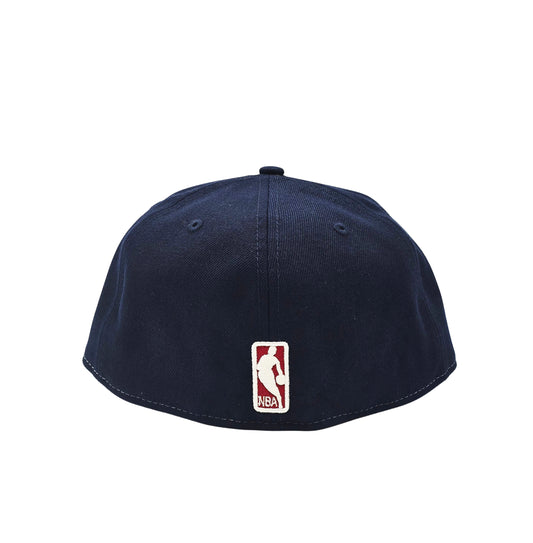 NEW ERA 59FIFTY NBA DENVER NUGGETS WHITE/NAVY BLUE FITTED HAT