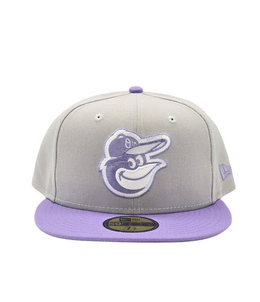 NEW ERA 59FIFTY MLB BALTIMORE ORIOLES GREY/PURPLE FITTED HAT