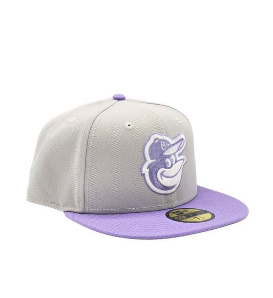 NEW ERA 59FIFTY MLB BALTIMORE ORIOLES GREY/PURPLE FITTED HAT