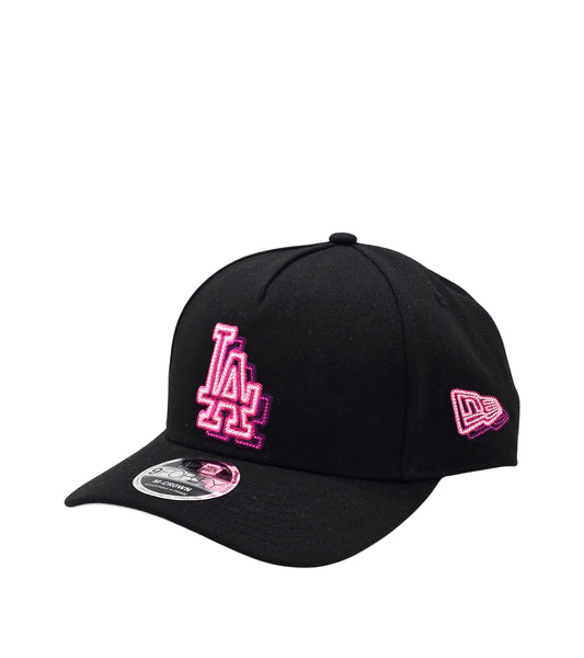 NEW ERA 9FORTY MLB LOS ANGELES DODGERS M-CROWN ADJUSTABLE A-FRAME SNAPBACK BLACK/PINK CAP