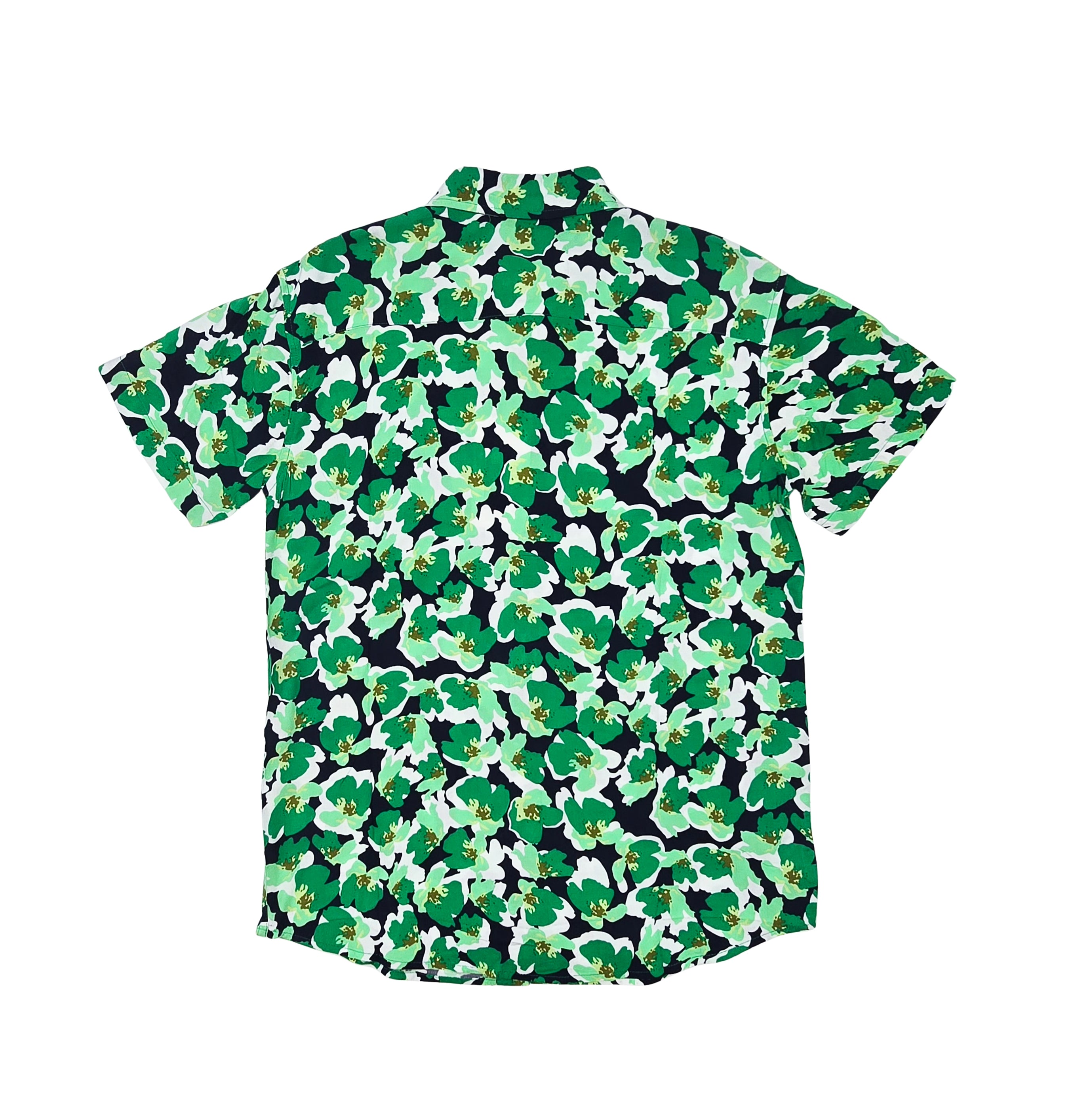 SPRINGFIELD MEN'S SHORT SLEEVES PRINTED BUTTON-UP SHIRT (GREEN)