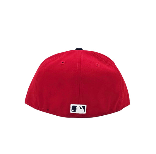 59FIFTY NEW ERA MLB TORONTO BLUE JAYS RED/NAVY BLUE WITH GOLD LEAF LOGO FITTED HAT