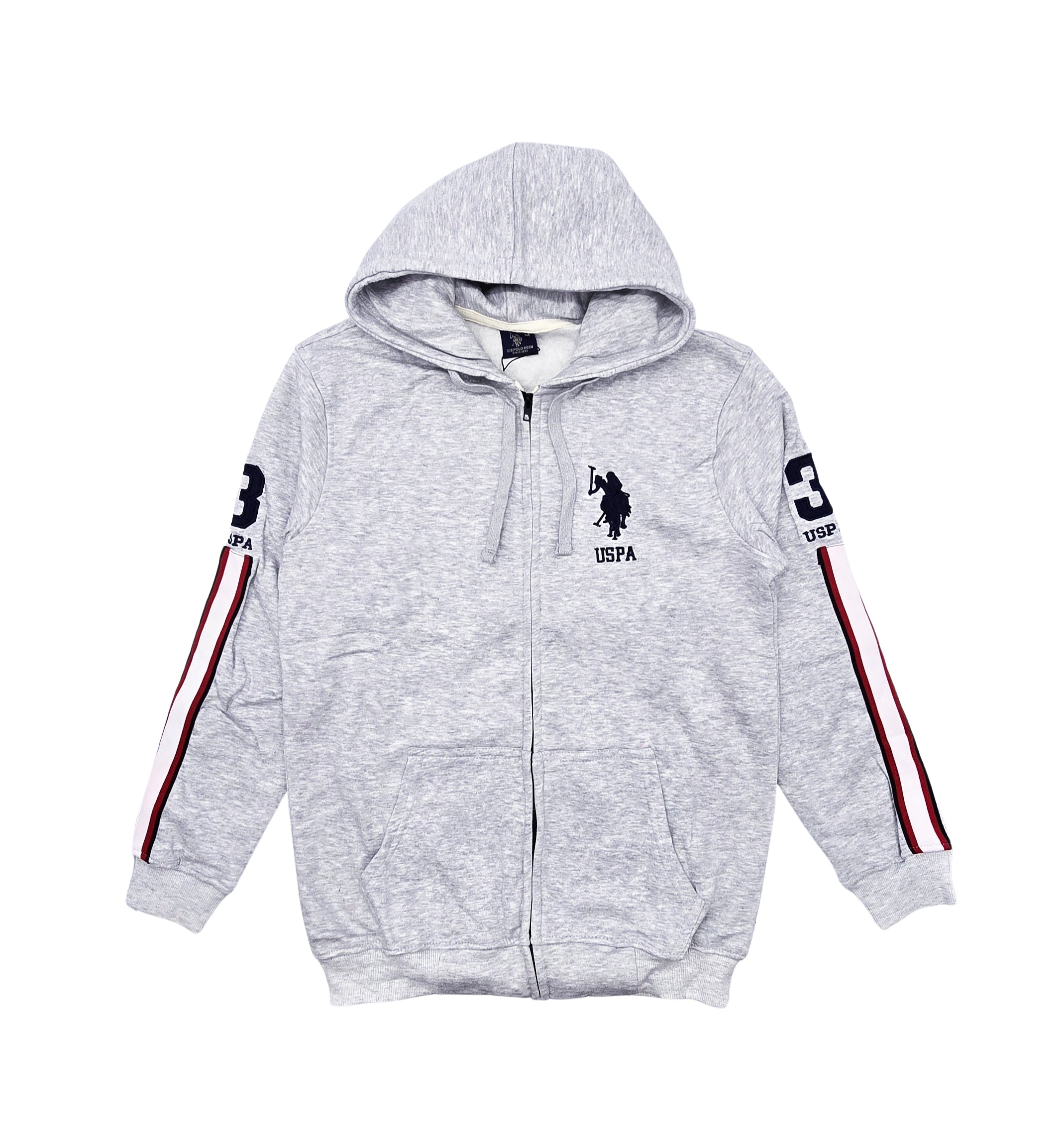 MEN'S U.S. POLO FLEECE PULLOVER HOODIE (GREY)