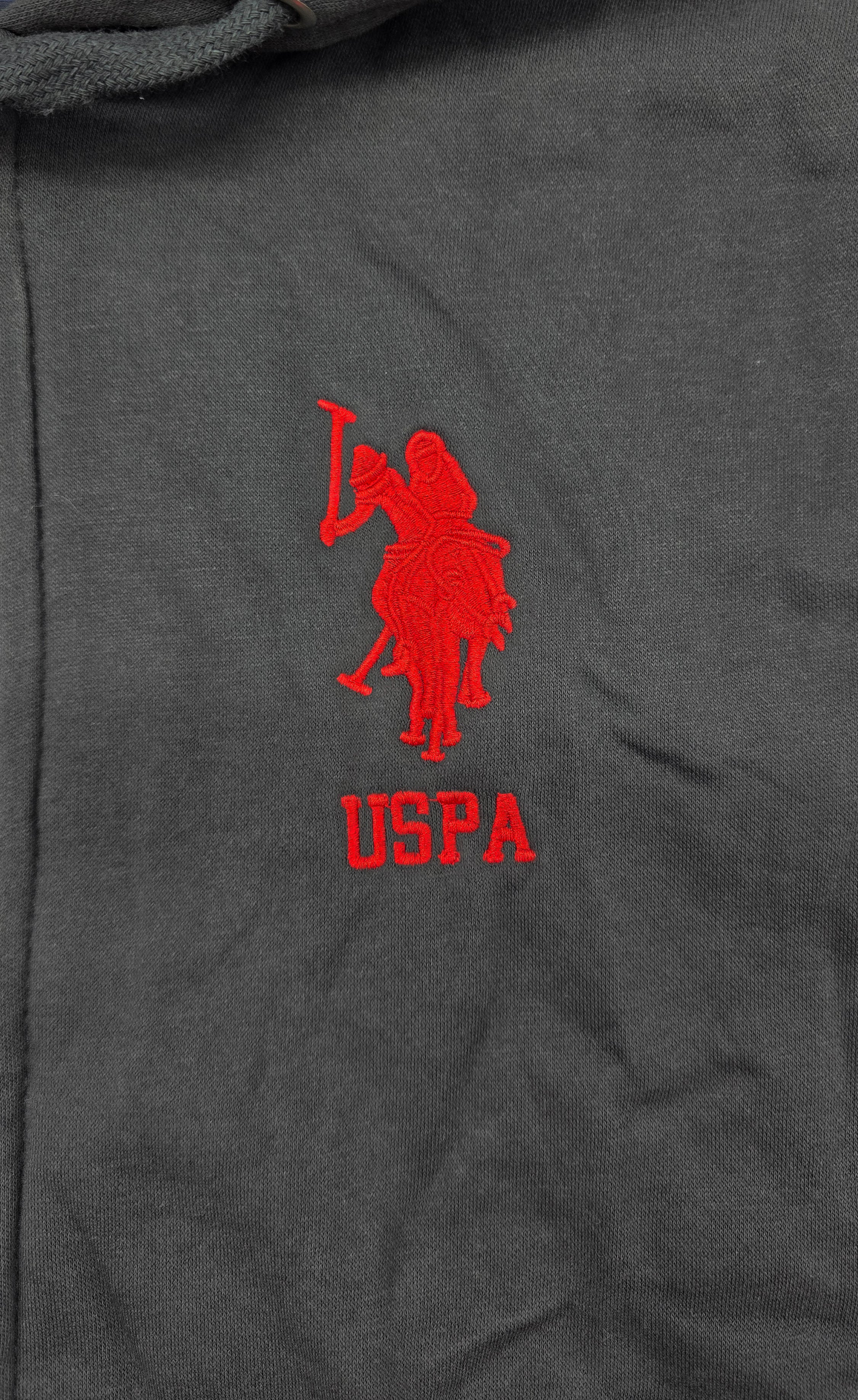 MEN'S U.S. POLO FLEECE PULLOVER HOODIE (CHARCOAL)