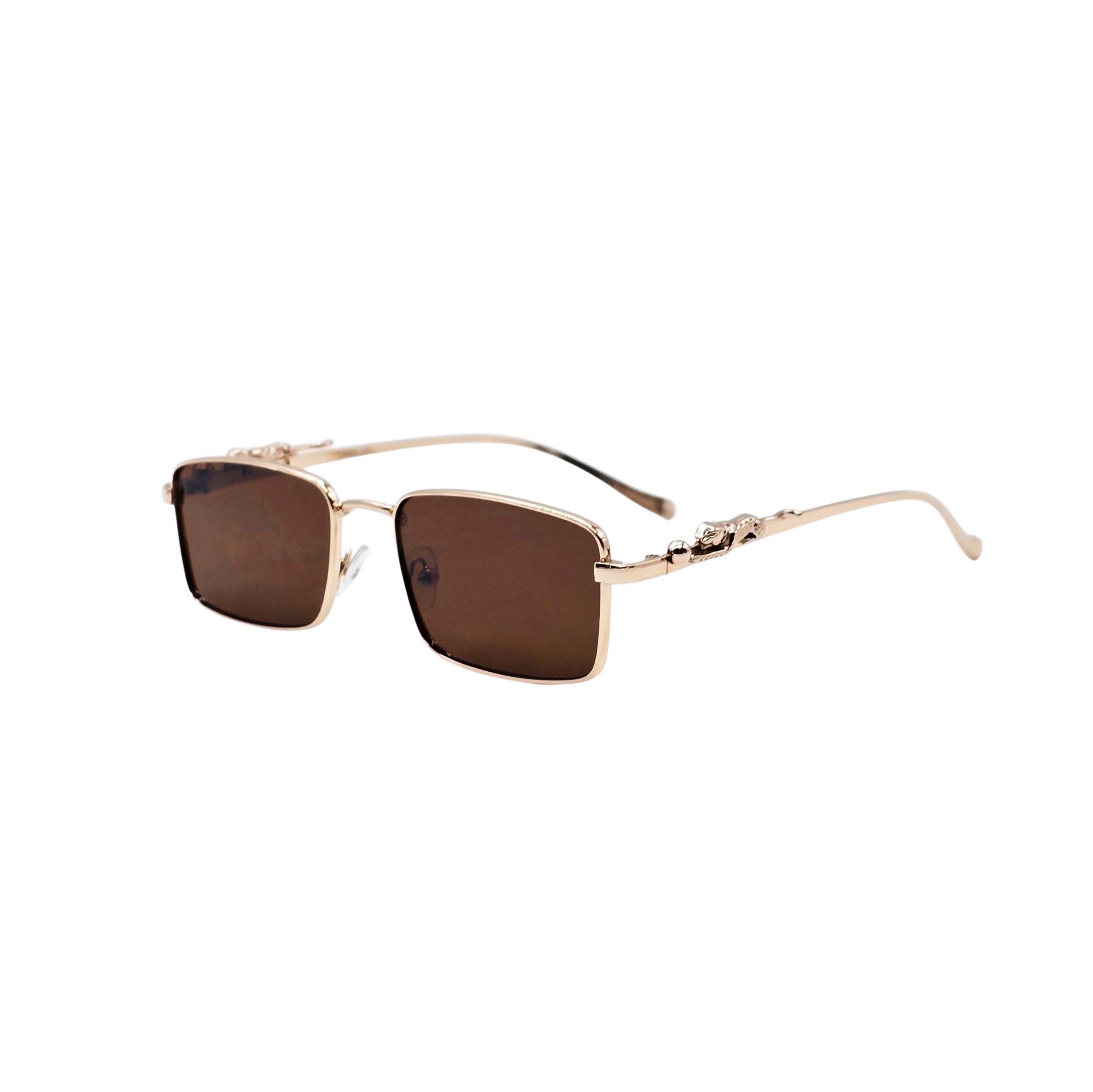 BROWN/ROSE GOLD DESIGNER SUNGLASSES (J7483)