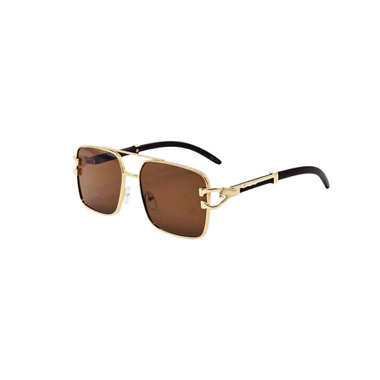 BROWN/BLACK/GOLD DESIGNER SUNGLASSES (J7261)
