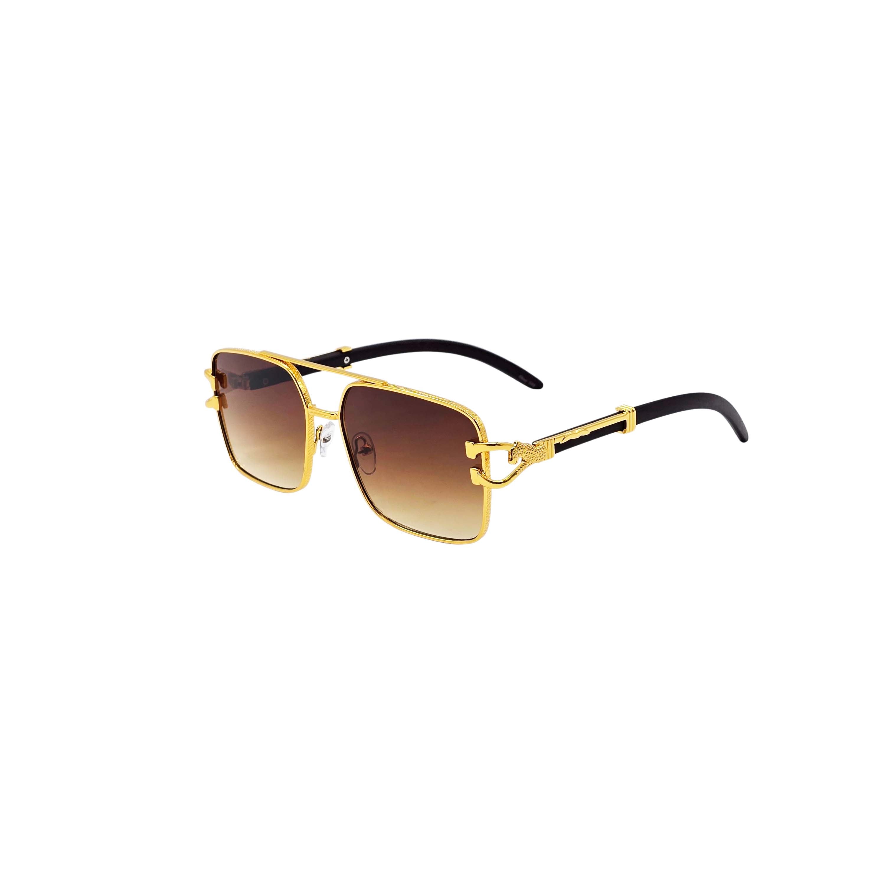 MULTICOLOR BROWN/BLACK/GOLD DESIGNER SUNGLASSES (J7261)