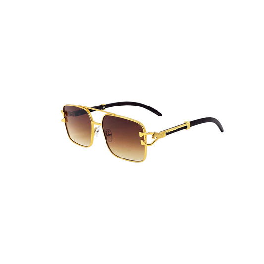 MULTICOLOR BROWN/BLACK/GOLD DESIGNER SUNGLASSES (J7261)