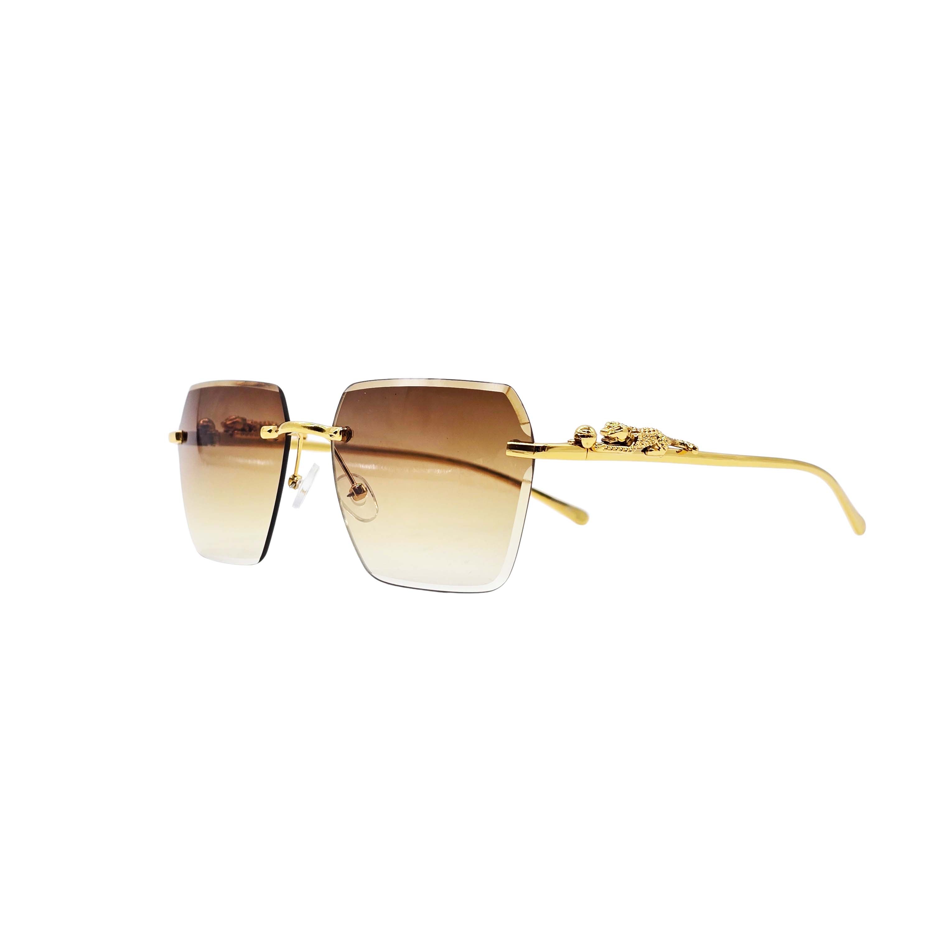 BROWN/GOLD DESIGNER SUNGLASSES (J7416)
