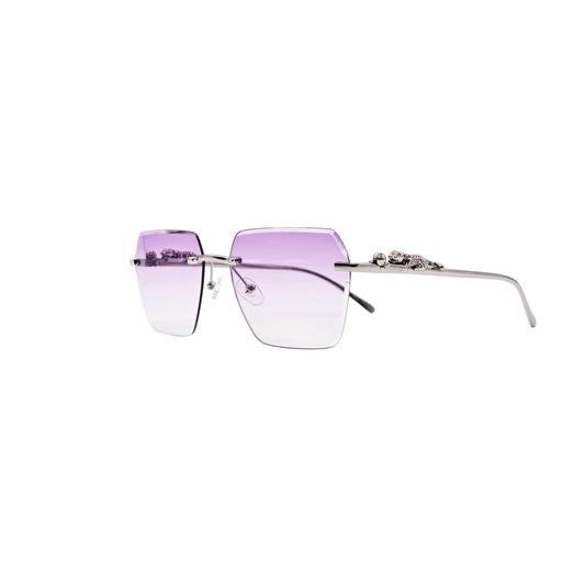 PURPLE/SILVER DESIGNER SUNGLASSES (J7416)