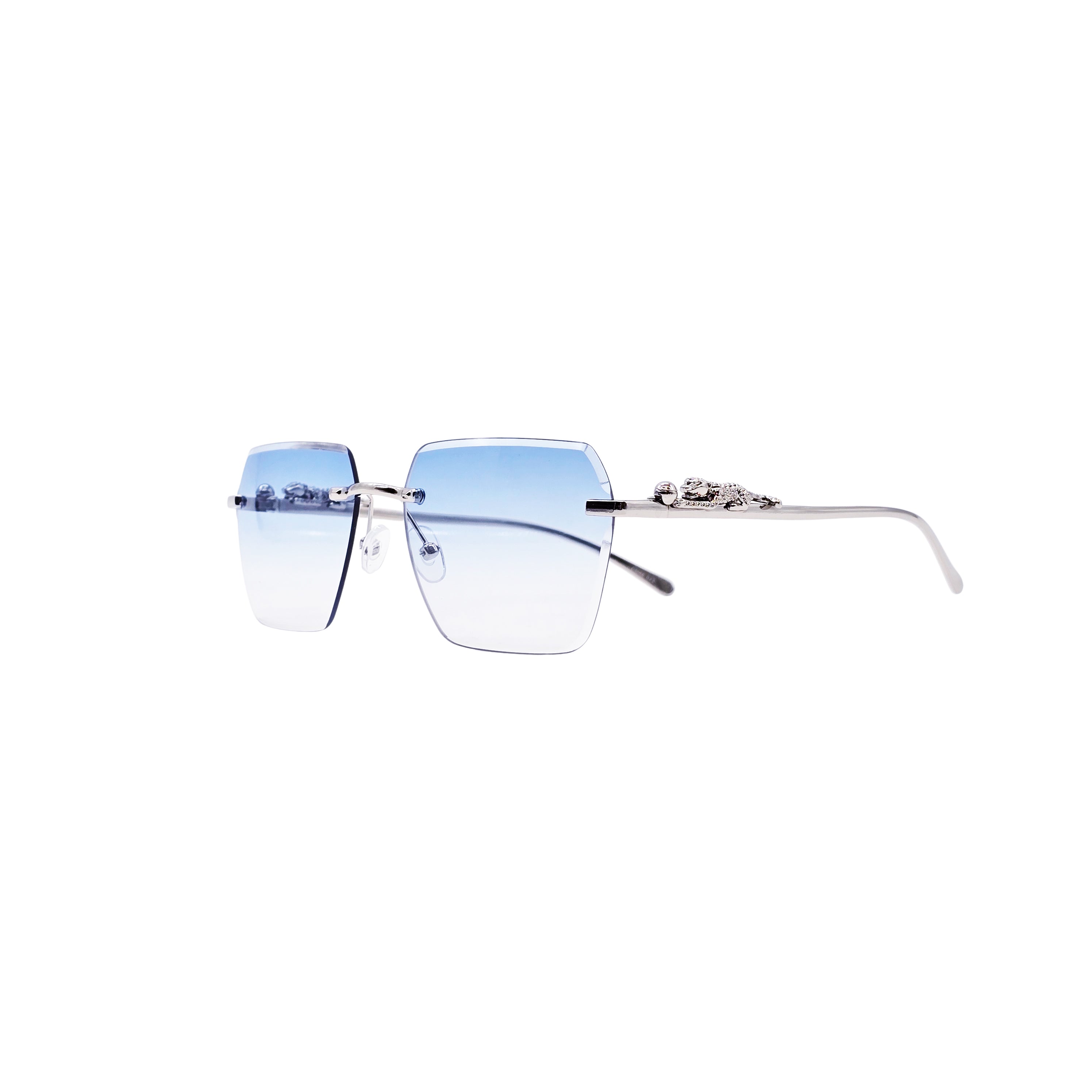 BLUE/SILVER DESIGNER SUNGLASSES (J7416)