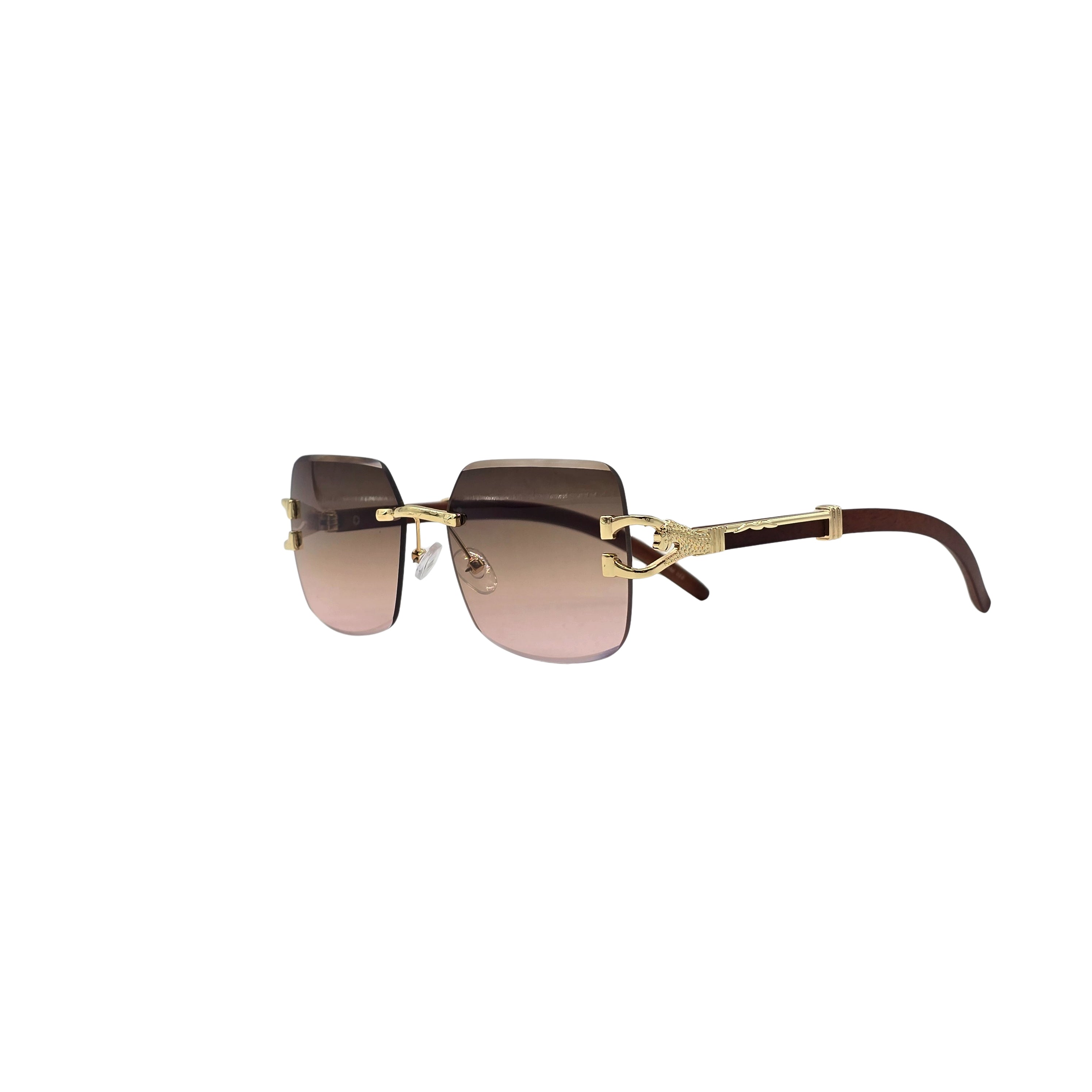 OLIVE/PINK/BROWN DESIGNER SUNGLASSES (J7418)