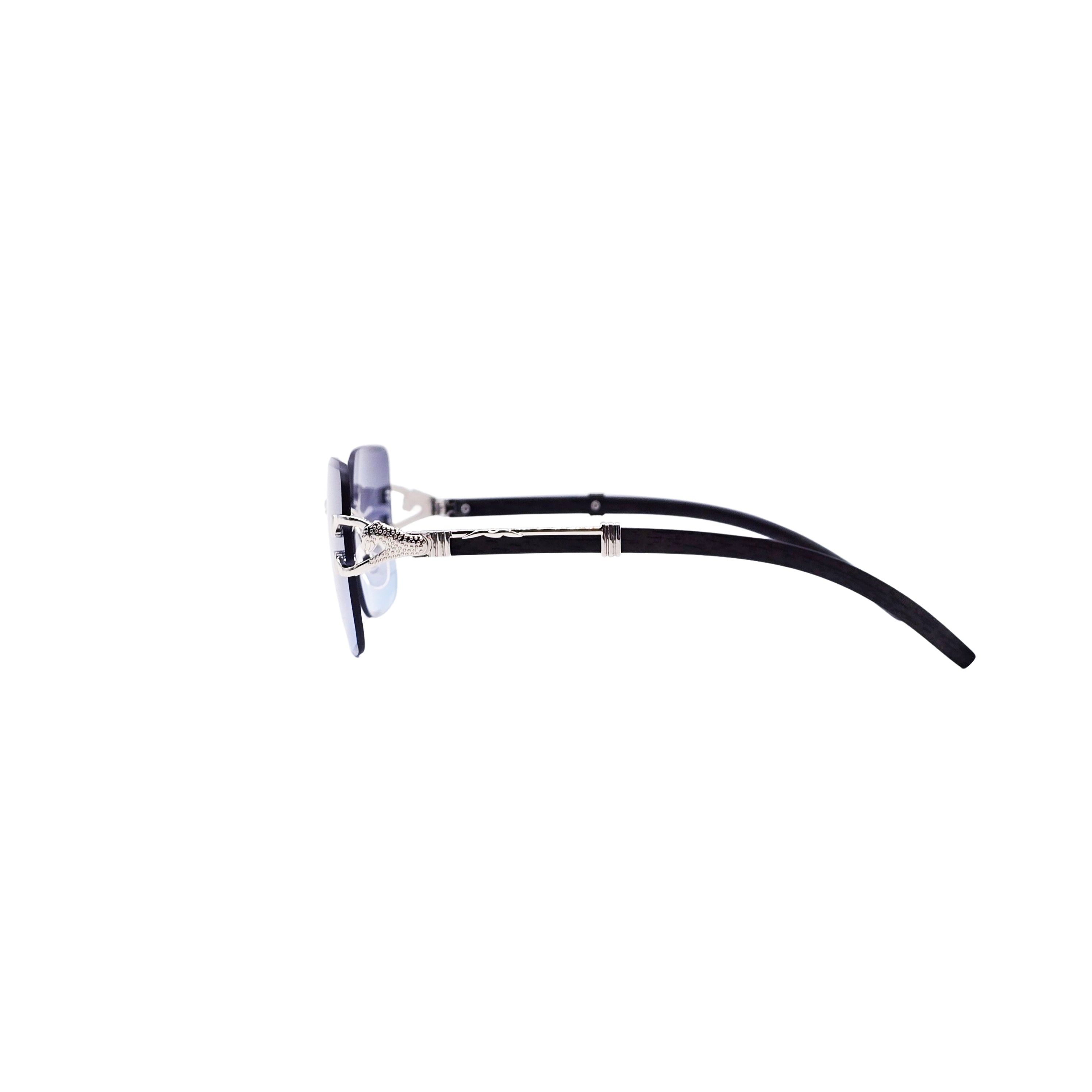 BLUE/BLACK/SILVER DESIGNER SUNGLASSES (J7418)