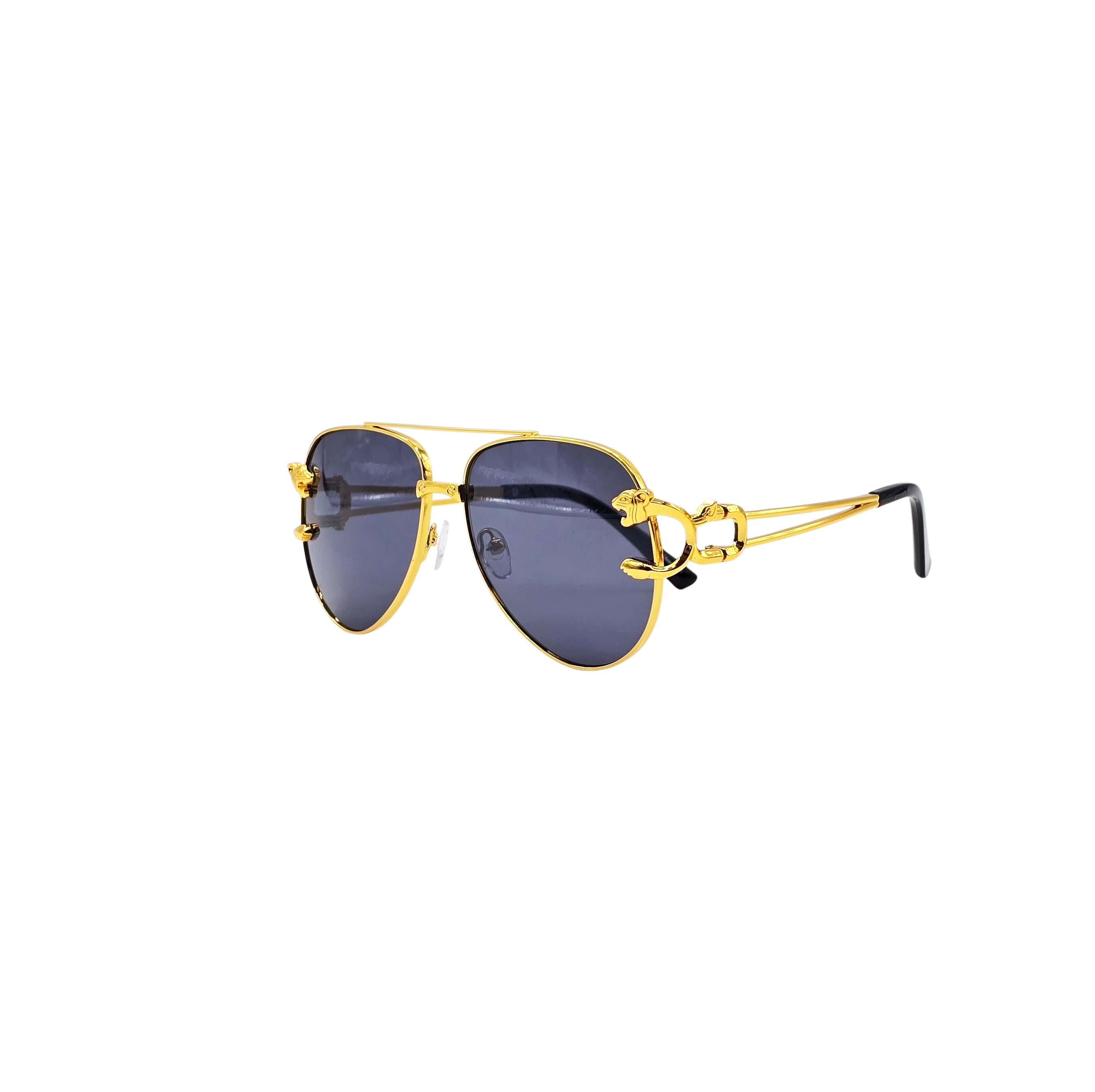 BLACK/GOLD DESIGNER SUNGLASSES (J7486P)
