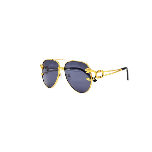 BLACK/GOLD DESIGNER SUNGLASSES (J7486P)