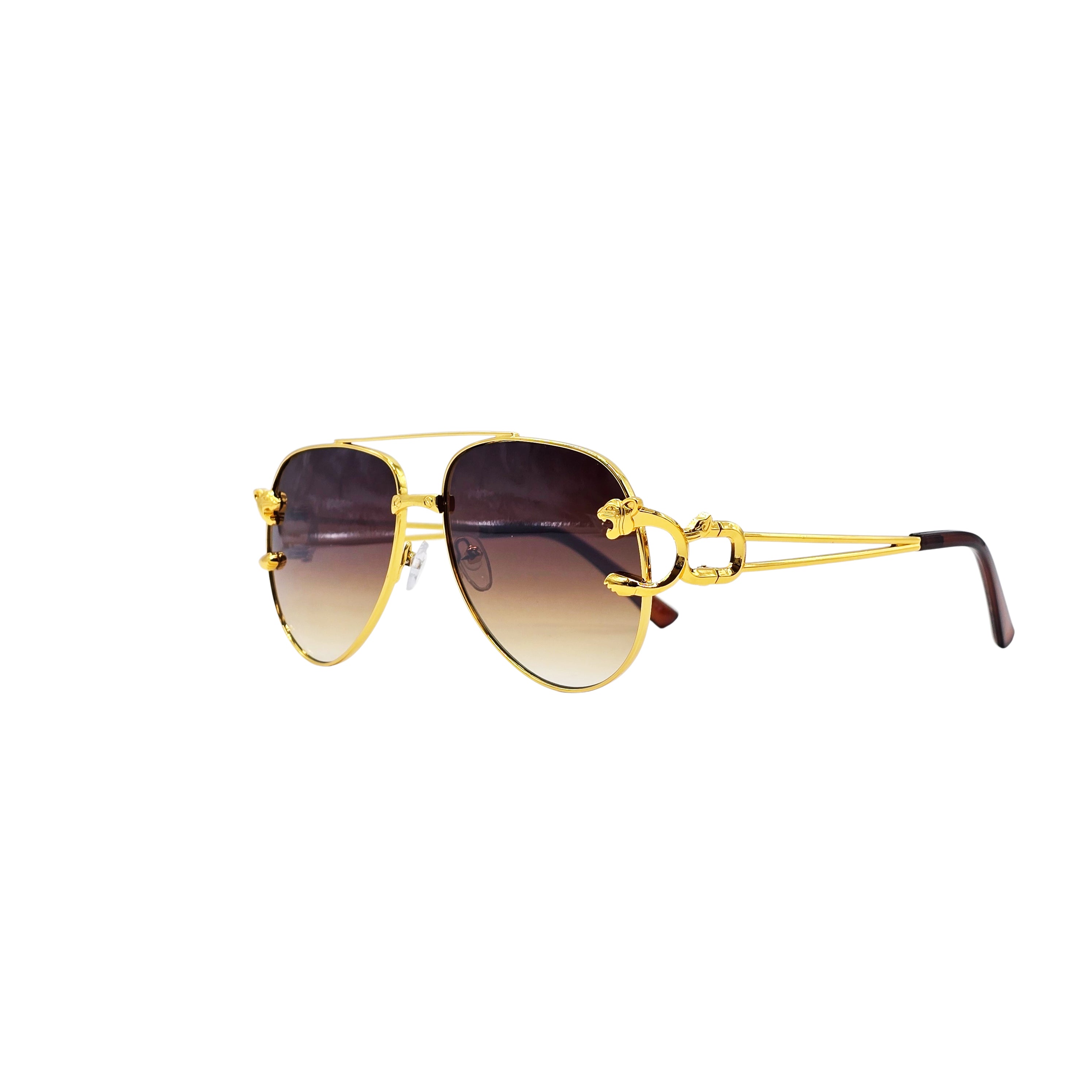 BROWN/GOLD DESIGNER SUNGLASSES (J7486P)
