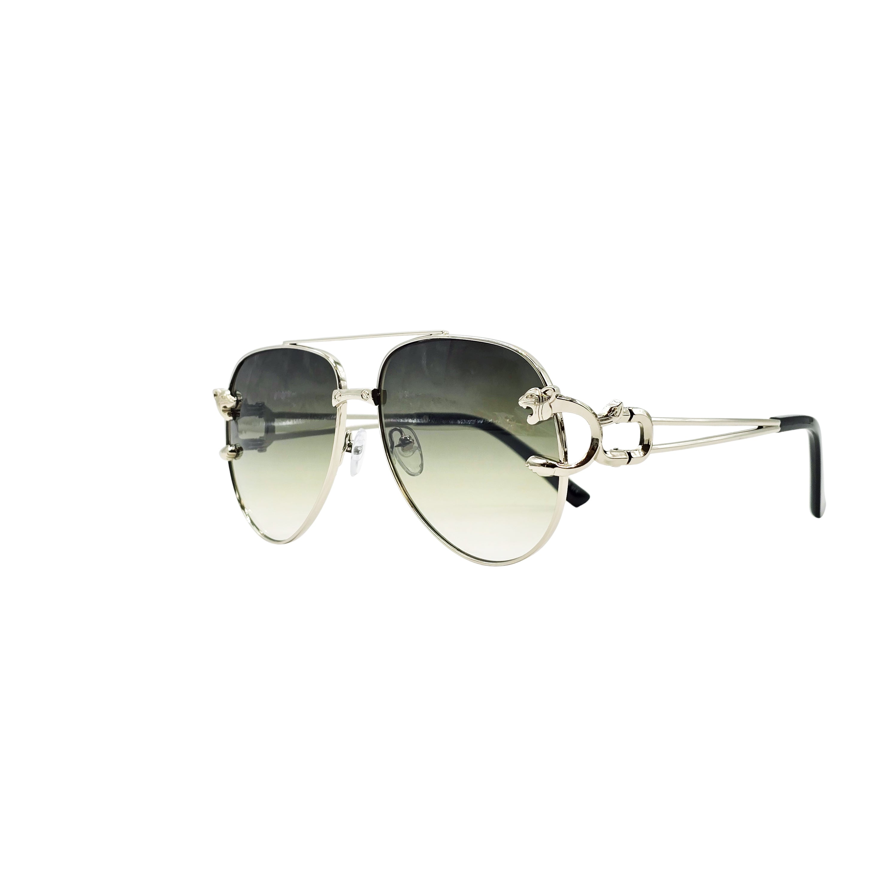 GREEN/SILVER DESIGNER SUNGLASSES (J7486P)