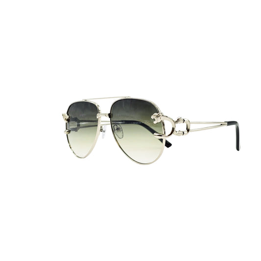 GREEN/SILVER DESIGNER SUNGLASSES (J7486P)