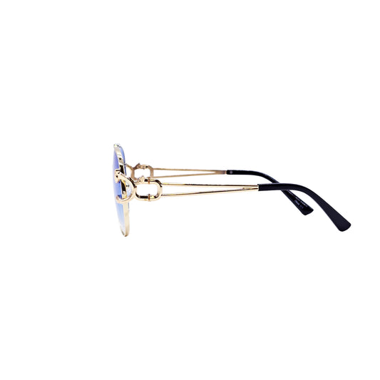 BLUE/ROSE GOLD DESIGNER SUNGLASSES (J7486P)