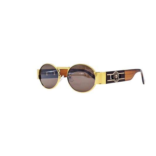 BROWN/GOLD DESIGNER SUNGLASSES (J7548)