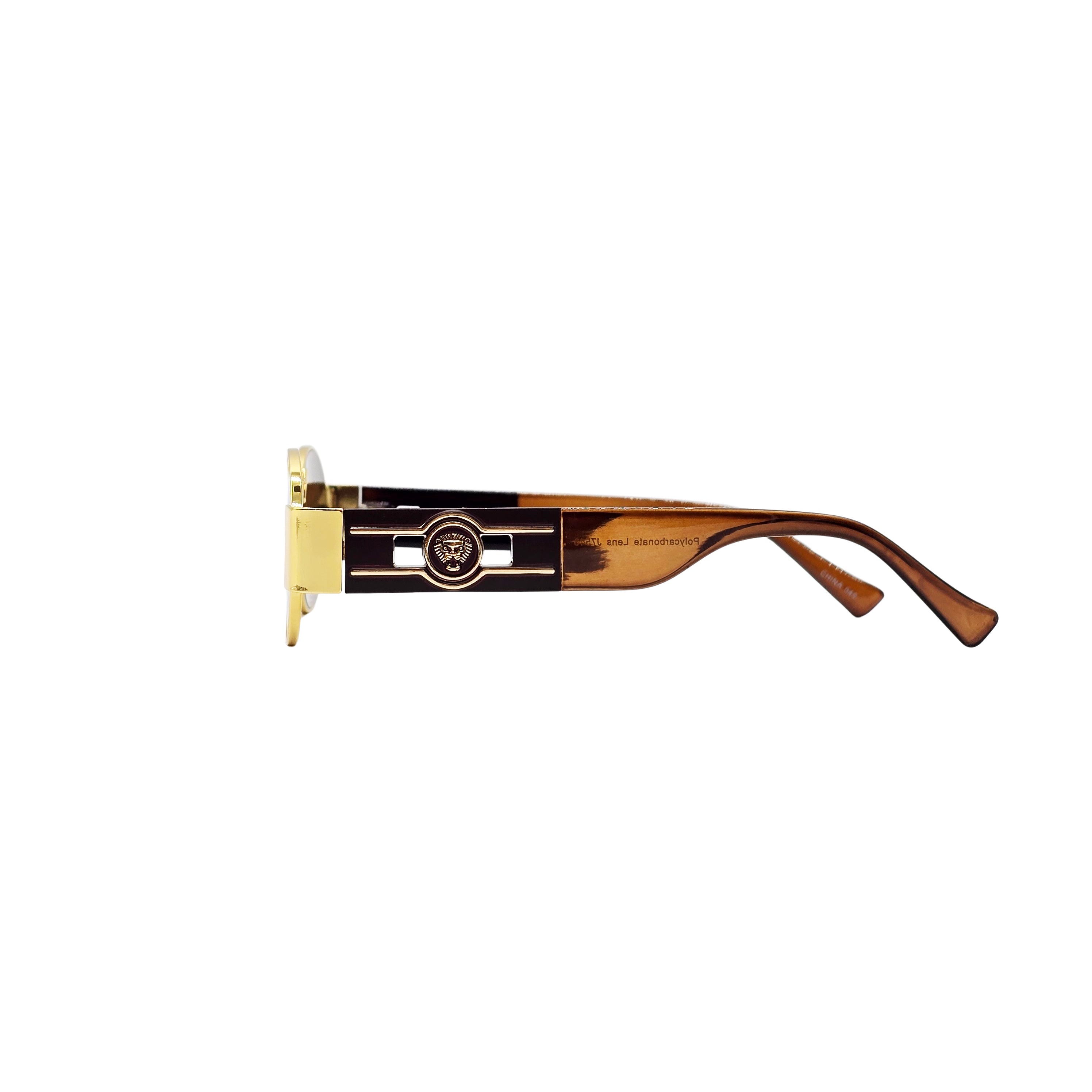 BROWN/GOLD DESIGNER SUNGLASSES (J7548)