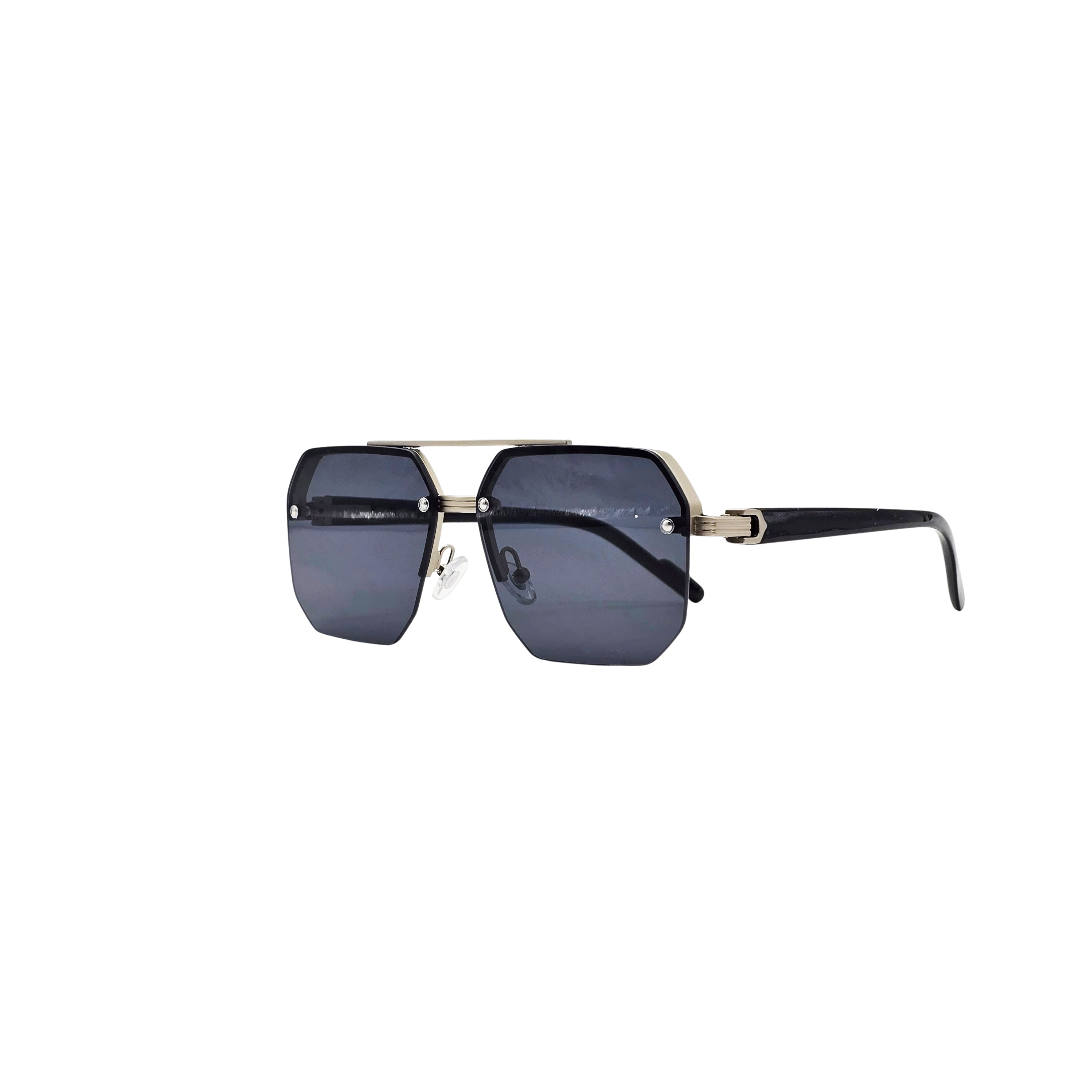 BLACK/SILVER DESIGNER SUNGLASSES (J7593)