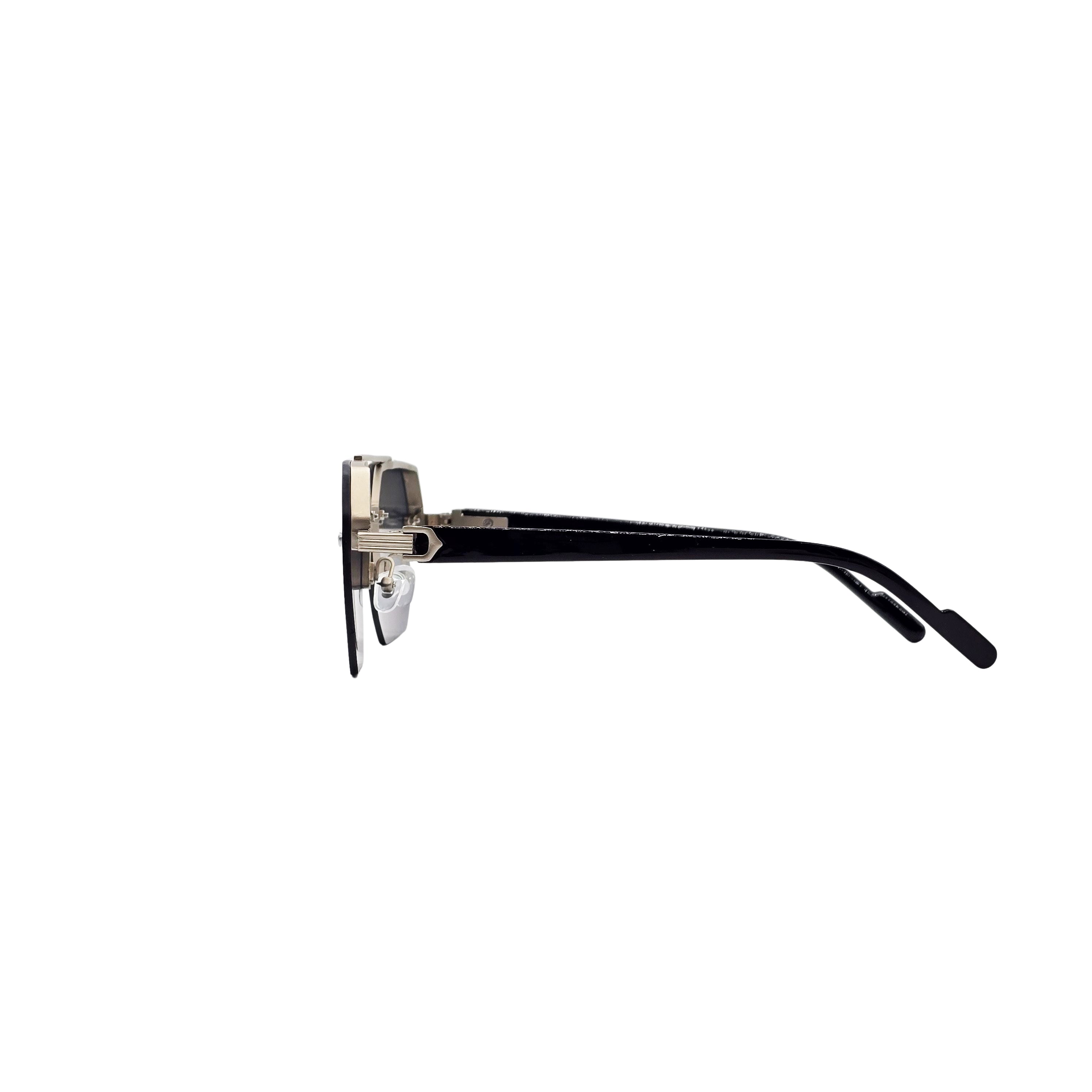 BLACK/SILVER DESIGNER SUNGLASSES (J7593)