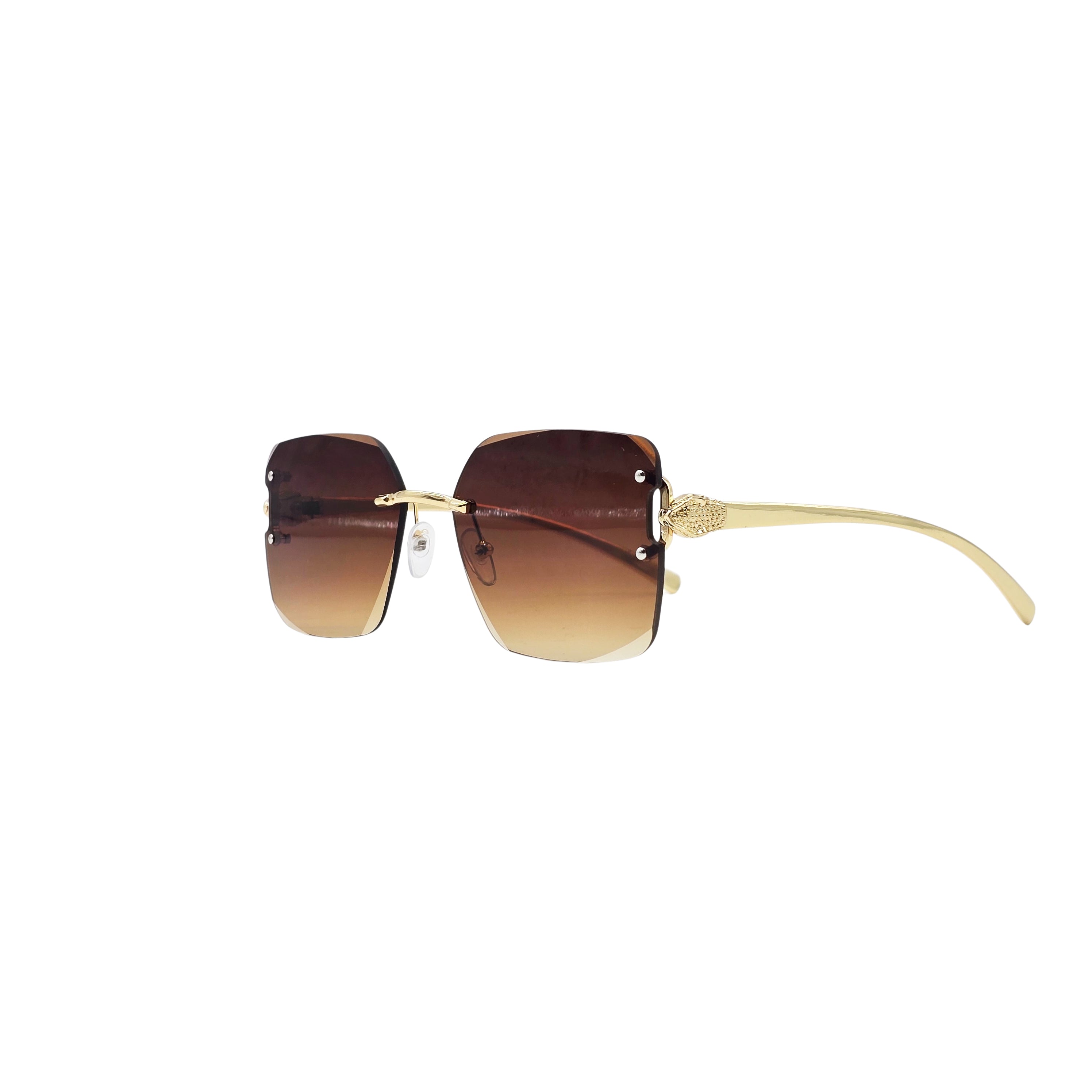 BROWN/GOLD DESIGNER SUNGLASSES (J7577)