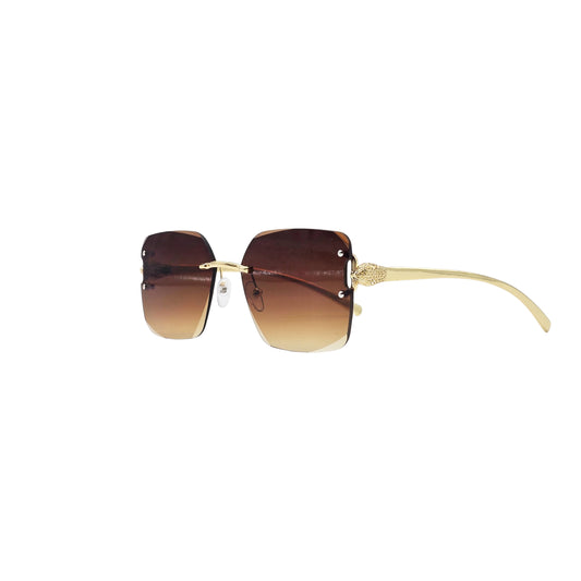 BROWN/GOLD DESIGNER SUNGLASSES (J7577)