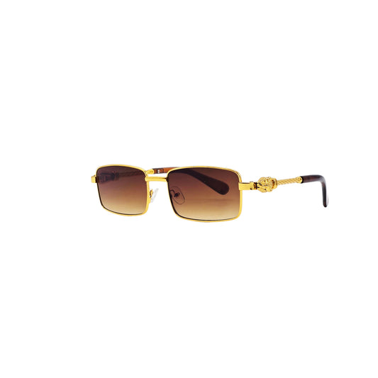 BROWN/YELLOW/GOLD DESIGNER SUNGLASSES (J7088)