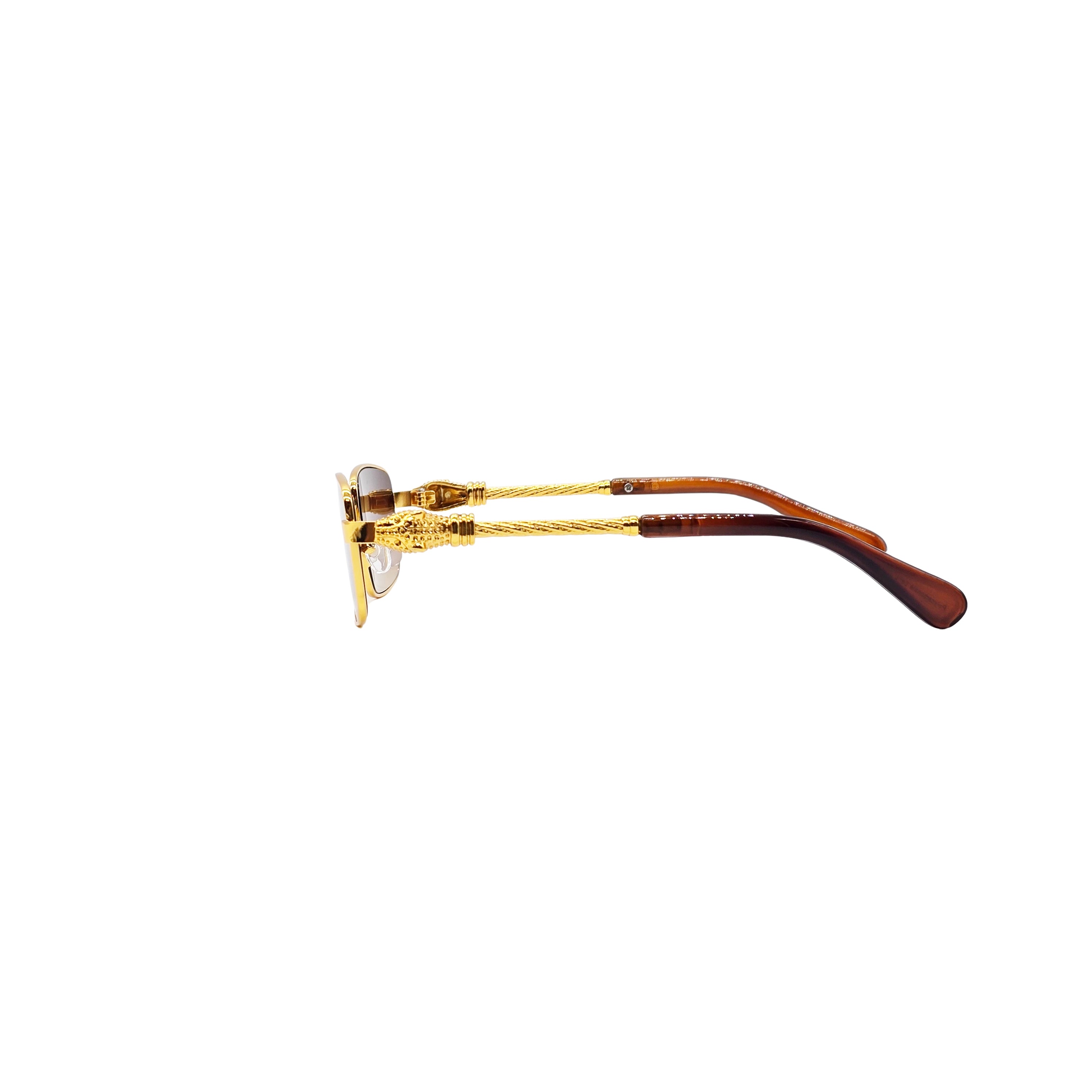 BROWN/YELLOW/GOLD DESIGNER SUNGLASSES (J7088)