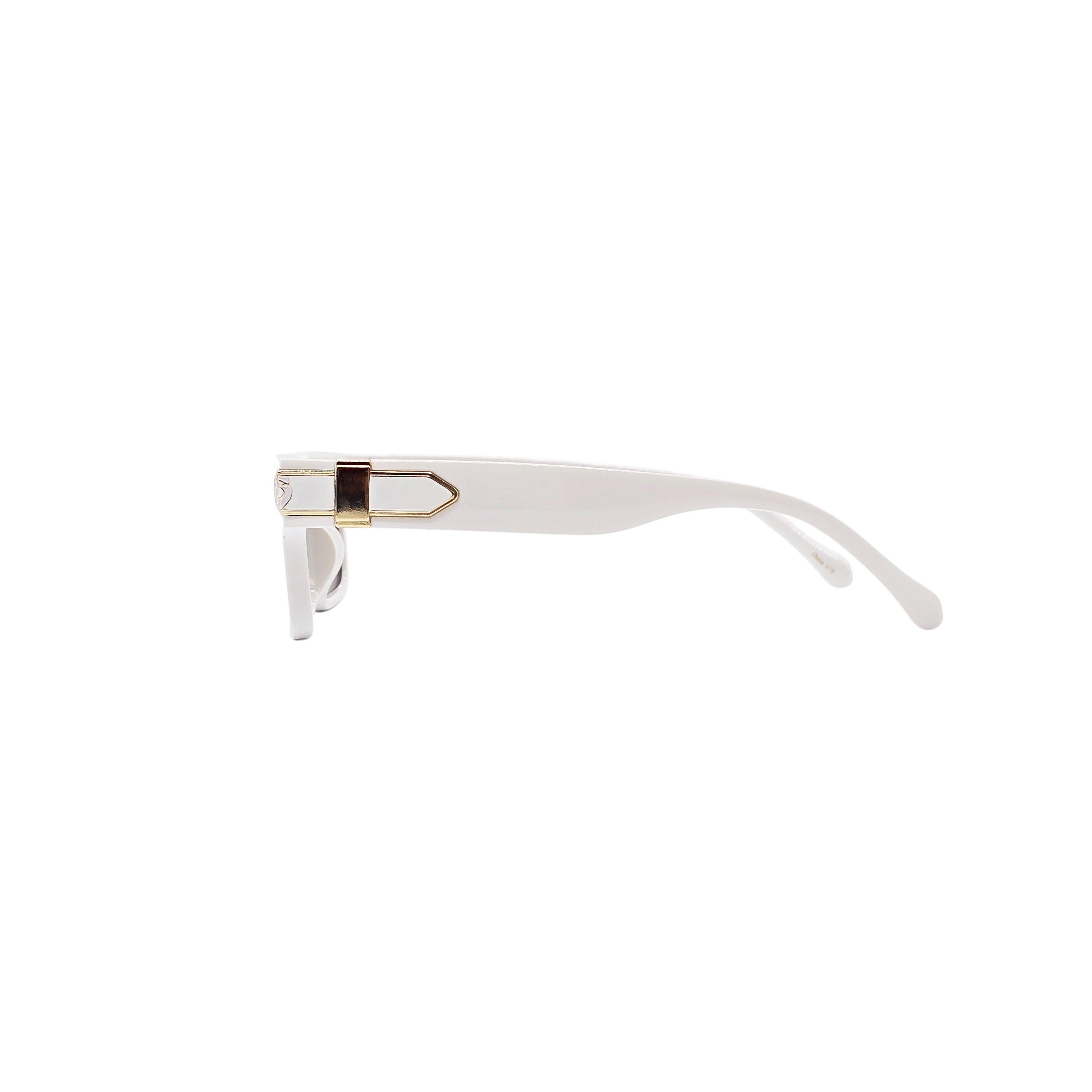 WHITE/BROWN DESIGNER SUNGLASSES (J7454P)
