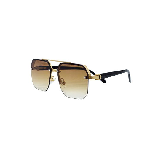 BROWN/BLACK DESIGNER SUNGLASSES (J7593)