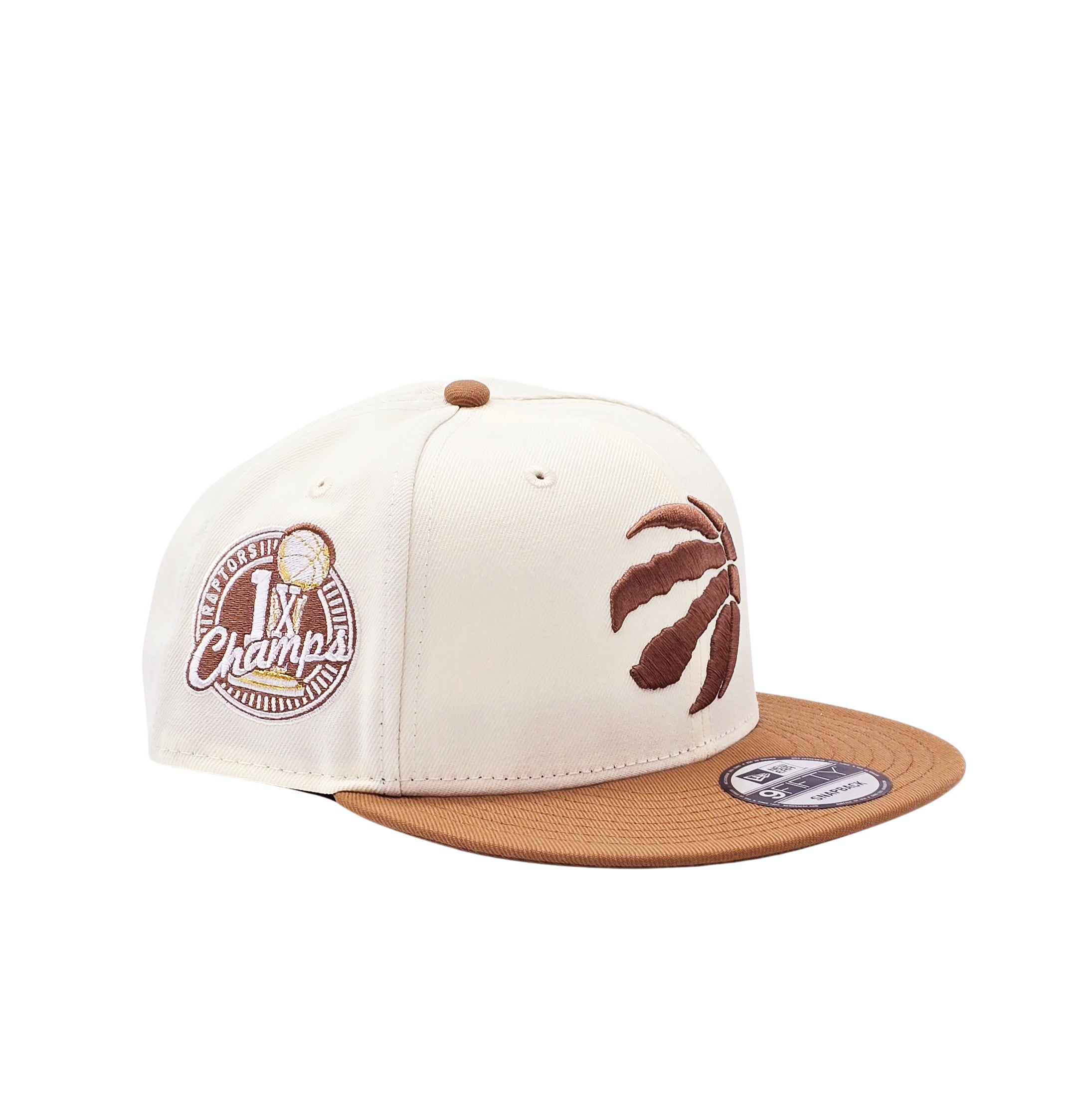 NEW ERA 9FIFTY NBA TORONTO RAPTORS 1X CHAMPS CREAM/BROWN SNAPBACK HAT