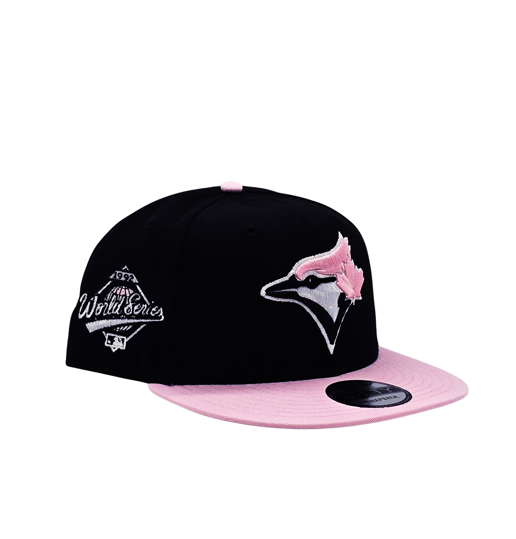 9FIFTY NEW ERA MLB 1992 WORLD SERIES TORONTO BLUE JAYS BLACK/PINK SNAPBACK HAT