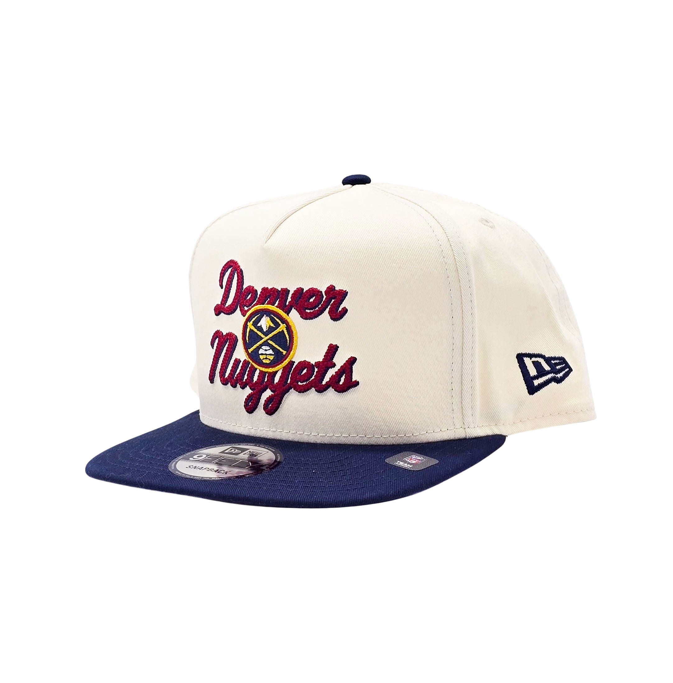 NEW ERA 9FIFTY NFL DENVER NUGGETS CREAM/NAVY SNAPBACK HAT