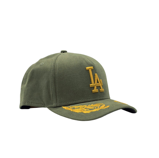 NEW ERA 9FORTY M-CROWN MLB ALPHA INDUSTRIES X LOS ANGELES DODGERS OLIVE SNAPBACK CAP